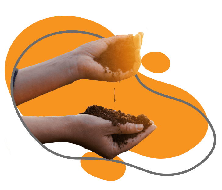hands hands with dirt in them